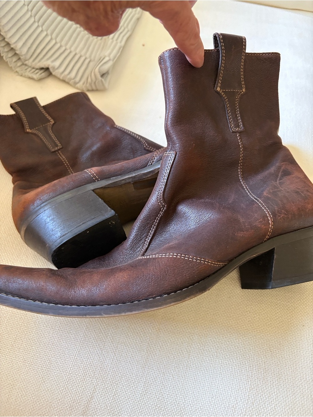 Paul Green Brown Leather Ankle Boots
